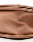 Caviar Chevron Quilted Medium Boy Flap Brown
