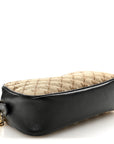 Monogram Matelasse Diagonal Small GG Marmont Chain Shoulder Bag Beige Black