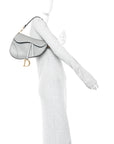 Grained Calfskin Saddle Bag Grey