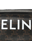 Triomphe Logo Canvas Checker Belt Bag Black