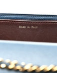 Lambskin Quilted Trendy CC Wallet On Chain WOC Blue