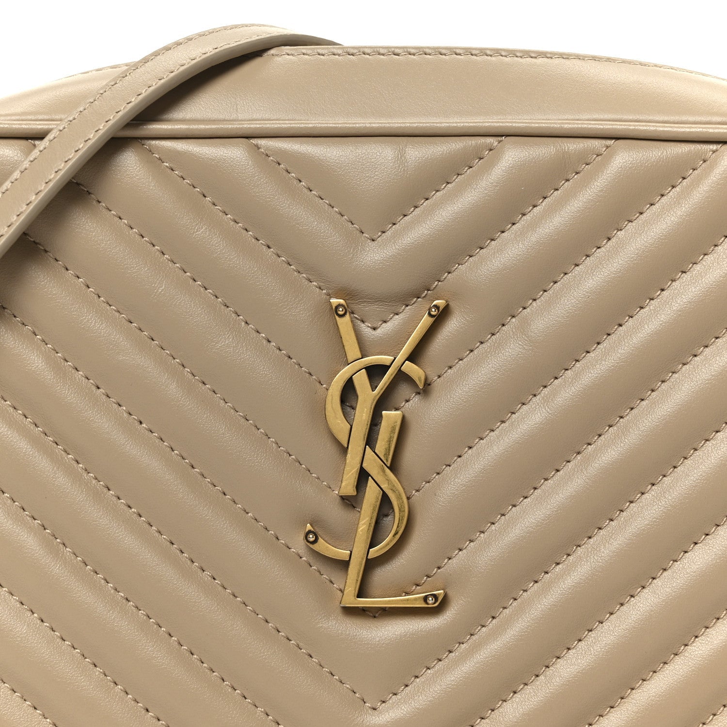 Calfskin Matelasse Monogram Lou Camera Bag Dark Beige