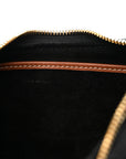 Smooth Calfskin Medium Strap Ava Shoulder Bag Black Tan