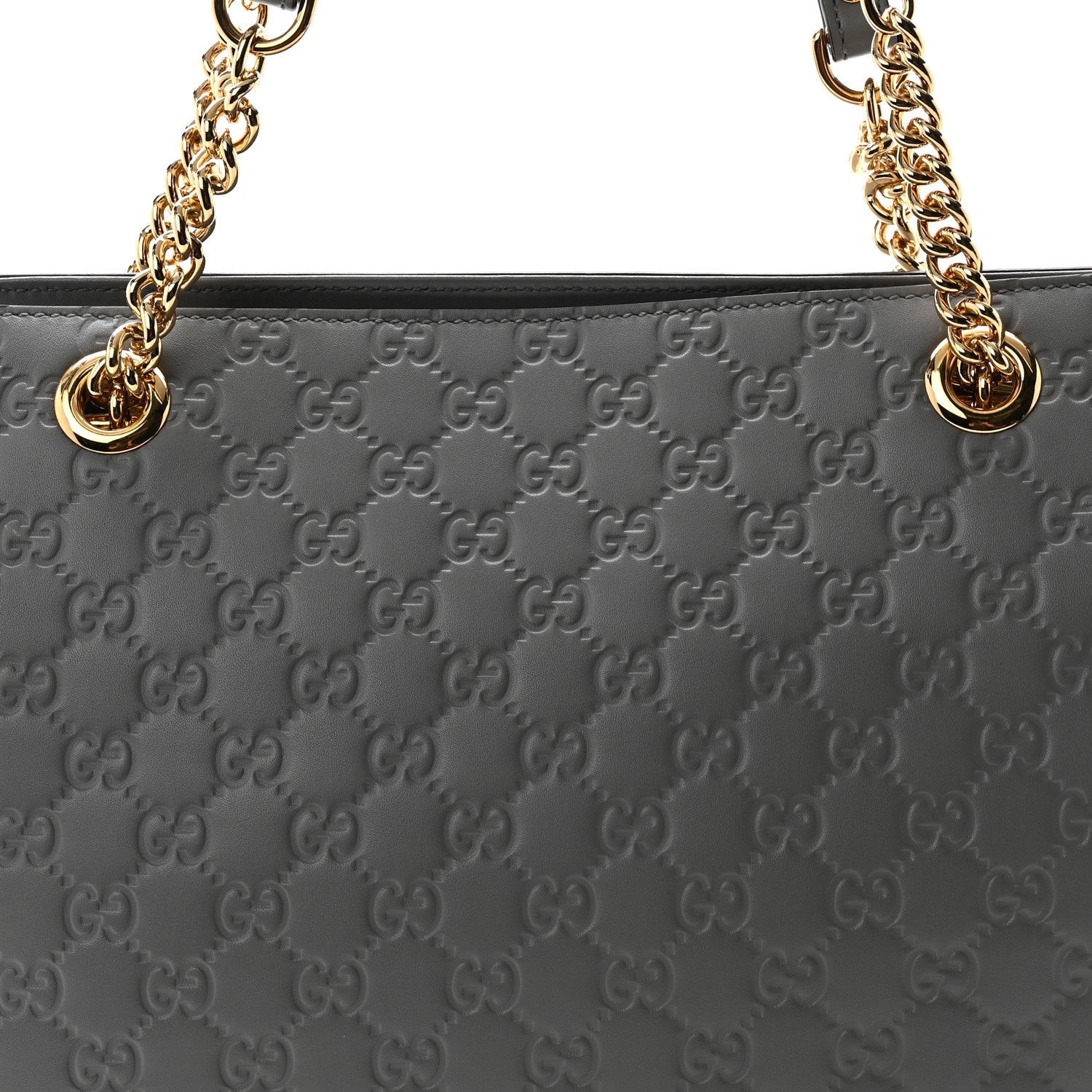 Soft GCCIssima Signature Medium Shoulder Tote Bag Deep Grey