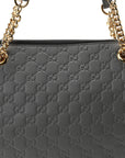 Soft GCCIssima Signature Medium Shoulder Tote Bag Deep Grey