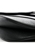 Grained Calfskin Saddle Bag Black