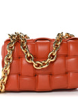 Lambskin Maxi Intreccio Padded Chain Cassette Crossbody Bag Clay