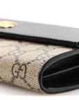 Dollar Calfskin GG Supreme Monogram Petite GG Marmont Wallet Chain Bag Black Beige Ebony