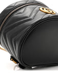 Calfskin Matelasse Chevron Mini GG Marmont Top Handle Bag Black