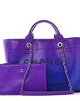 Shaded Calfskin Small Deauville Tote Purple Blue