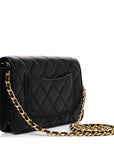 Lambskin Plexiglass Quilted Coco Love Wallet On Chain WOC Black