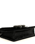 Velvet Skipper Crystal GG Monogram Super Mini Dionysus Shoulder Bag Black