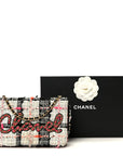 Tweed Calfskin Signe Wallet On Chain WOC Black Pink Orange