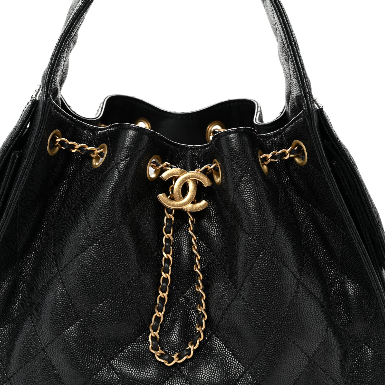 Caviar Quilted Small CHNL 25 Handbag Black
