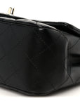 Lambskin Quilted Mini Square Flap Black
