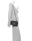 Metallic Caviar Quilted Mini Rectangular Flap Black