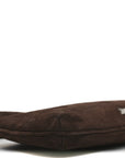 Suede Crocodile Embossed Le Bisou Dark Brown