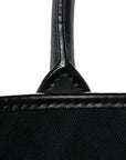 Coated Canvas Calfskin La Greca Signature Tote Bag Black Khaki