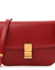 Box Calfskin Medium Classic Box Flap Bag Red