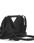 Calfskin Small The Point Triangle Bag Black