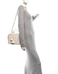 Caviar Quilted Large CC Filigree Vanity Case White