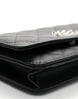 Caviar Quilted CHNL 19 Wallet On Chain WOC Black White