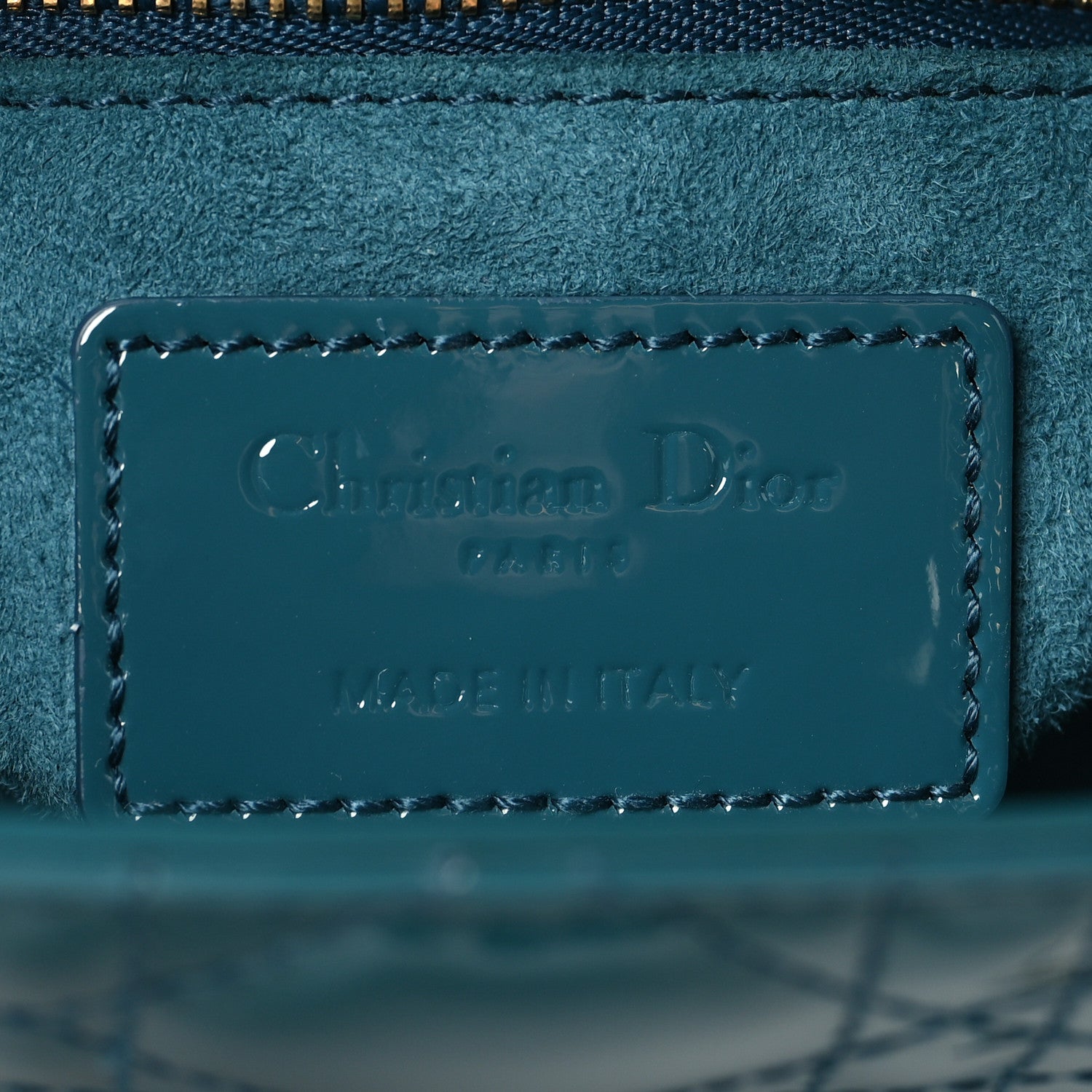 Patent Cannage Mini Lady Dor Blue