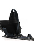 X Sacai Grained Calfskin Technical Fabric Mens Saddle Bag Black