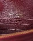 Calfskin Matelasse Chevron Monogram Envelope Chain Wallet Rouge Merlot