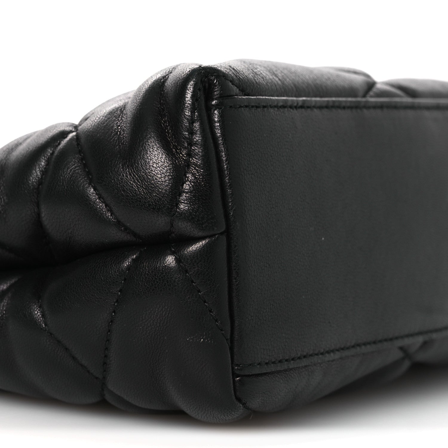 Lambskin Quilted Sade Puffer Envelope Clutch Black