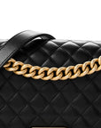 Lambskin Quilted Medium Boy Flap Black