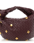 Nappa Intrecciato Studded Teen Jodie Hobo Barolo