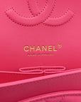 Caviar Quilted Medium Double Flap Pink