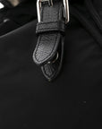 Nylon Grained Calfskin Watson Diaper Bag Black