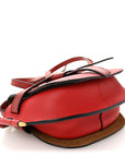 Grained Calfskin Mini Gate Crossbody Bag Scarlet Burnt Red