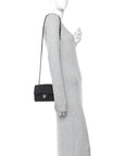 Lambskin Quilted Mini Rectangular Flap Black
