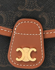 Canvas Calfskin Triomphe Mini Besace Tan
