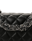 Lambskin Quilted Medium Westminster Pearl Flap Black