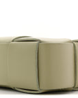Calfskin Maxi Intrecciato Cassette Pouch On Strap Travertine