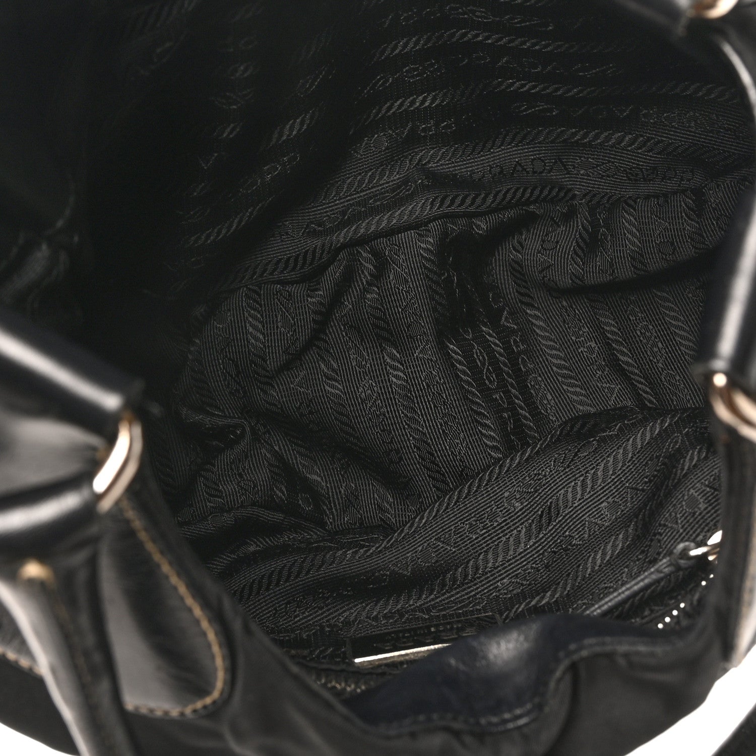 Tessuto Nylon Moon Shoulder Bag Black