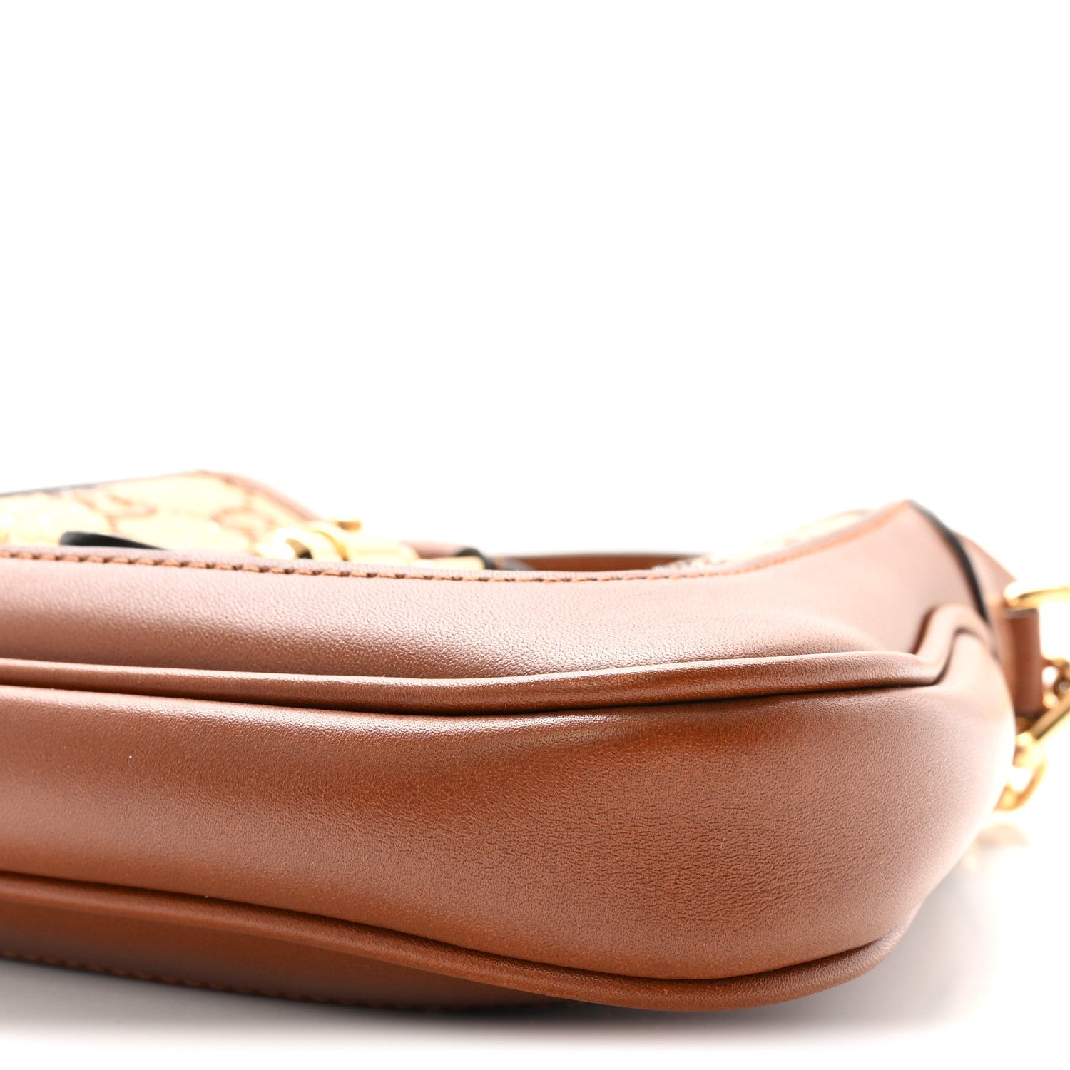 New Canvas Charisma Calfskin Crystal GG Monogram Mini Jackie 1961 Hobo Camel Ebony