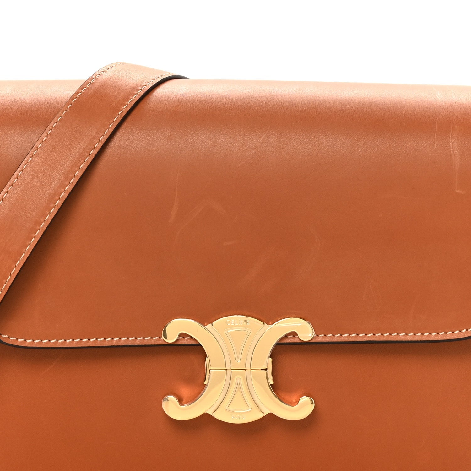 Natural Calfskin Medium Triomphe Tan