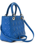 Lambskin Cannage Medium Lady D1OR Blue