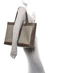 GG Supreme Monogram Web Ophidia Tote Brown