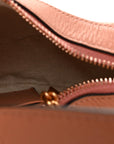 GG Supreme Monogram Textured Calfskin Web Mini Ophidia Half Moon Hobo Rose Pink