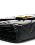 Calfskin Matelasse GG Marmont Chain Wallet Black