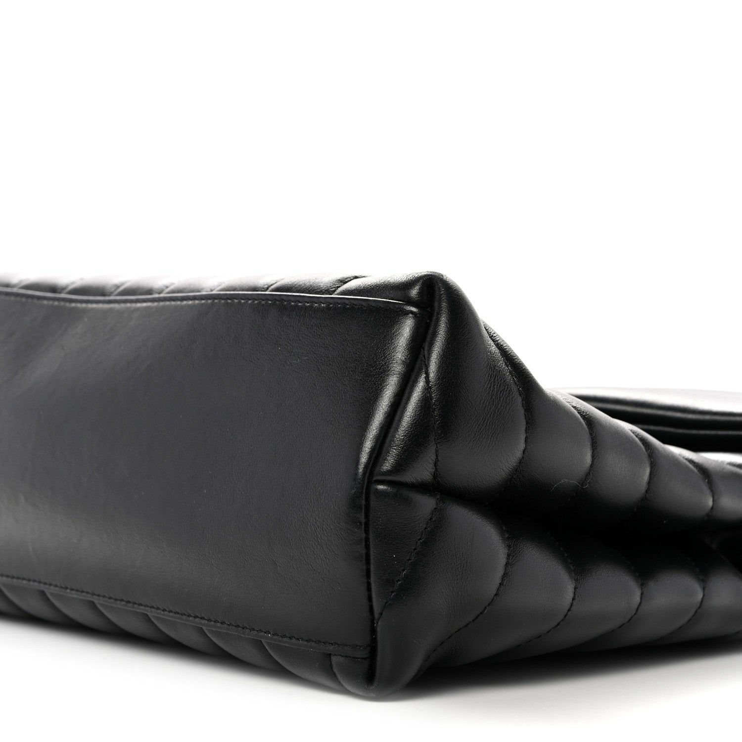 Calfskin Y Quilted Monogram Medium Loulou Chain Satchel Black