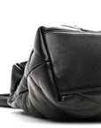 Lambskin Quilted Monogram Monochrome Medium Loulou Puffer Chain Satchel Black