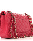 Caviar Quilted Medium Double Flap Dark Pink