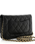 Caviar Quilted Wallet on Chain WOC Black